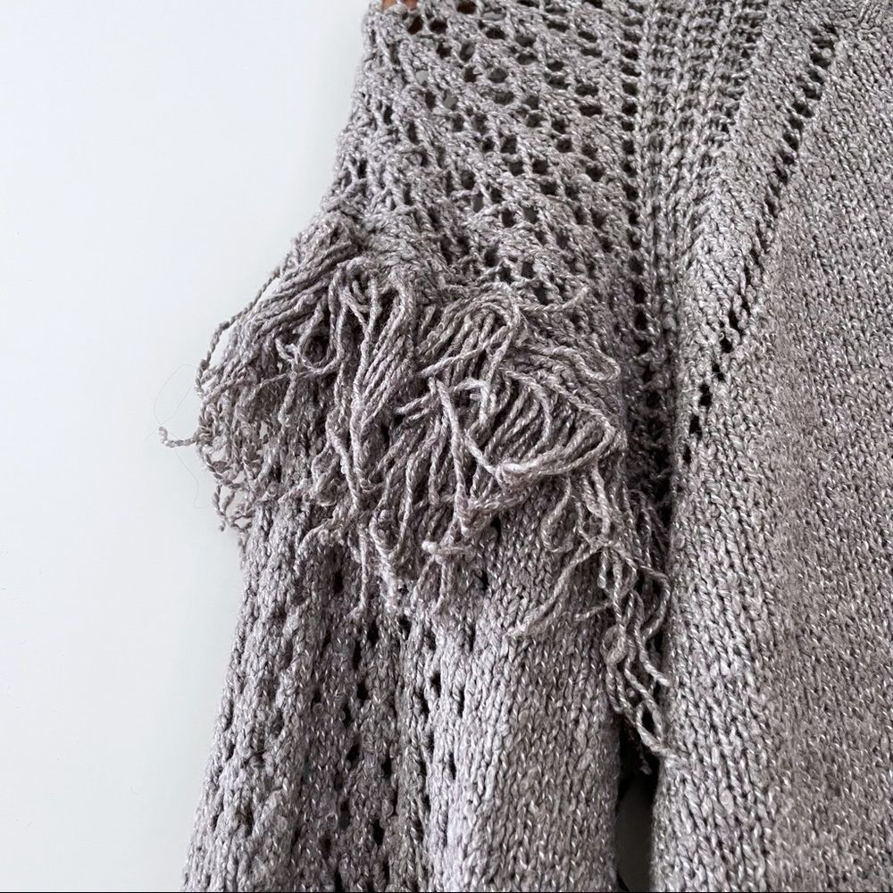 Bcbgeneration Fringe Pullover Sweater Jumper Grey - image 7